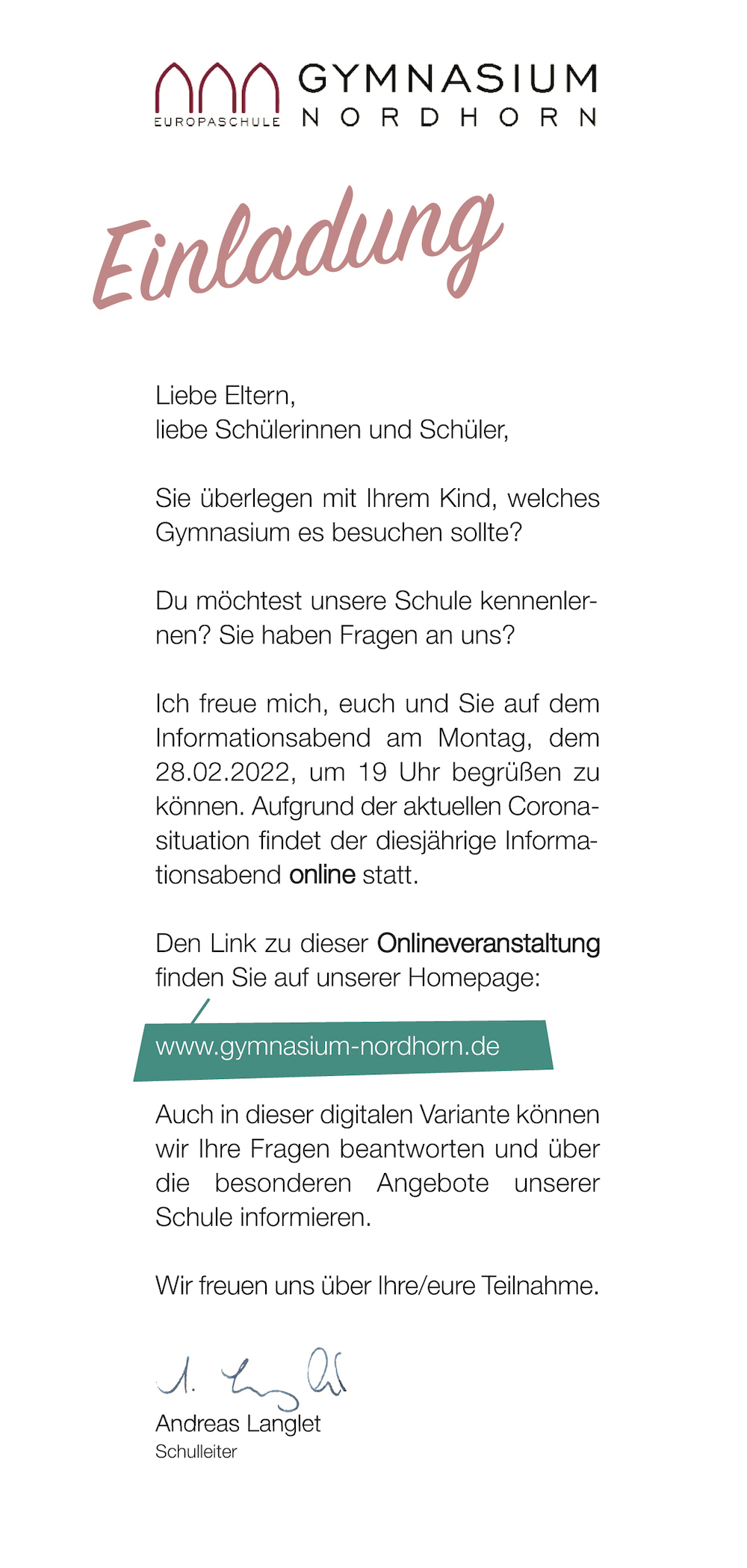 Infoabend Homepage